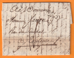 1818 -  Lettre Pliée  De 3 Pages Denses De PARIS Vers TOULOUSE - Taxe 14 - Règne De  Charles X - 1801-1848: Voorlopers XIX