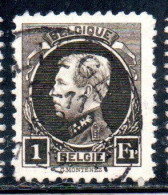 BELGIQUE BELGIE BELGIO BELGIUM 1921 1925 1922 KING ROI ALBERT I 1fr USED OBLITERE' USATO - 1922-1927 Houyoux