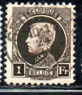 BELGIQUE BELGIE BELGIO BELGIUM 1921 1925 1922 KING ROI ALBERT I 1fr USED OBLITERE' USATO - 1922-1927 Houyoux