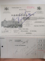 Facture Royaume-Uni, London, Harrods Ltd 1922 - United Kingdom