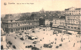 CPA Carte Postale Belgique Bruxelles Gare Du Nord Et Place Rogier   VM77617 - Transport (rail) - Stations