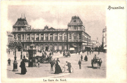 CPA Carte Postale Belgique Bruxelles Gare Du Nord Animée Début 1900   VM77618 - Cercanías, Ferrocarril