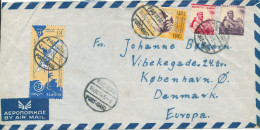 Egypt Air Mail Cover Sent To Denmark 16-10-1956 Topic Stamps - Posta Aerea