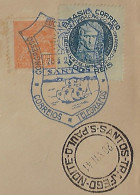 Brazil 1941 Cover Commemorative Cancel National Eucharistic Congress In Santos Sent To São Paulo Portuguese Caravel Ship - Covers & Documents