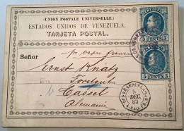 Venezuela Very Rare 1883 TARJETA POSTAL Postal Stationery Card Formular H&G1 Used (France Poste Maritime Cover Postcard - Venezuela
