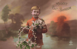 ENFANTS - Muguet Porte Bonheur - Petit Garçon Avec Un Bouquet De Muguet  - Carte Postale Ancienne - Sonstige & Ohne Zuordnung