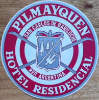 Argentina Bariloche Pilmayquen Hotel Label Etiquette Valise - Etiquettes D'hotels