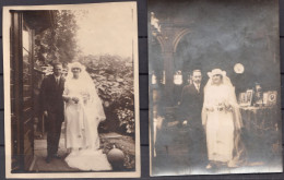 3 X VRAI PHOTO MARRIAGE A TOURNAI EN 1924 - MODE - BRIDE - GROOM - ART DECO MARIAGE - Personnes Anonymes