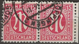 GERMANY 1945 German Print - 15pf. - Red FU PAIR - Usados