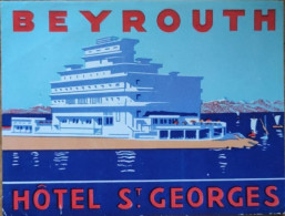 Lebanon Beyrouth Saint George Hotel Label Etiquette Valise - Etiquettes D'hotels