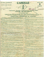 Contrat D'assurances Sté L'ABEILLLE Du11/10/1930 CITROEN-TORPEDO 10 CV 806 - Bank & Insurance