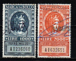 ITALIA REPUBBLICA - 1959 - MARCA DA BOLLO A TASSA FISSA - FILIGRANA STELLA - NUOVO FORMATO - USATI - Fiscali