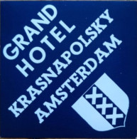 Netherlands Amsterdam Krasnapolsky Grand Hotel Label Etiquette Valise - Etiquettes D'hotels