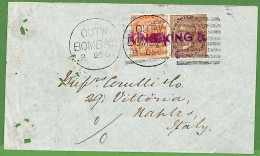 P0993 - INDIA - POSTAL HISTORY - QV 2 Colour Franking To Italy HAND STAMPED King 1881 - 1882-1901 Imperium