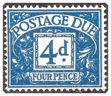 D43 1954-55 Tudor Crown Postage Dues Mounted Mint Hrd2d - Impuestos
