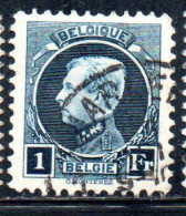 BELGIQUE BELGIE BELGIO BELGIUM 1921 1925 KING ROI ALBERT I 1fr USED OBLITERE' USATO - 1922-1927 Houyoux