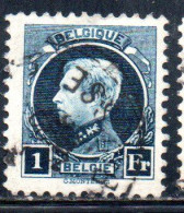 BELGIQUE BELGIE BELGIO BELGIUM 1921 1925 KING ROI ALBERT I 1fr USED OBLITERE' USATO - 1922-1927 Houyoux