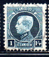 BELGIQUE BELGIE BELGIO BELGIUM 1921 1925 KING ROI ALBERT I 1fr USED OBLITERE' USATO - 1922-1927 Houyoux