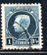 BELGIQUE BELGIE BELGIO BELGIUM 1921 1925 KING ROI ALBERT I 1fr USED OBLITERE' USATO - 1922-1927 Houyoux