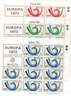 636 - EUROPA 1973 -  Les 3 Feuillets De Malte ** - 1973