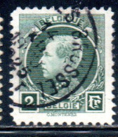 BELGIQUE BELGIE BELGIO BELGIUM 1921 1925 1922 KING ROI ALBERT I 2fr USED OBLITERE' USATO - 1922-1927 Houyoux