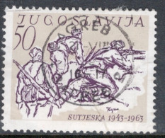 Yugoslavia 1963 Single Stamp For The 20th Anniversary Of The Sutjeska Battle In Fine Used - Gebraucht