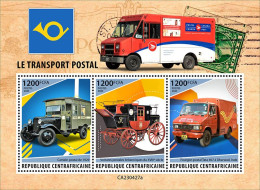 2024-02 - CENTRAL AFRICAN- POSTAL TRANSPORT               3V  MNH** - Camions