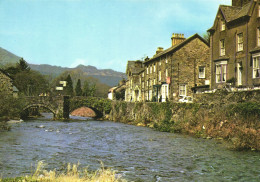 BEDDGELERT BRIDGE, RIVER COLWYN, GWYNEDD, ARCHITECTURE, CAR, WALES, UNITED KINGDOM, POSTCARD - Gwynedd