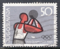 Yugoslavia 1964 Single Stamp For Olympic Games - Tokyo, Japan In Fine Used - Usados