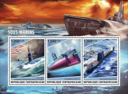 2024-02 - CENTRAL AFRICAN- SUBMARINE               3V  MNH** - Submarinos