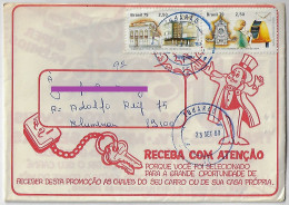 Brasil 1980 Commercial Cover Sent From Tubarão To Blumenau 2 Different Commemorative Stamp 18th UPU World Congress - Cartas & Documentos