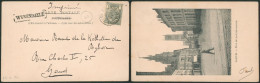 Fine Barbe - N°53 Sur CP Expédié De Ostende (station; 1901) + Griffe à L'origine WYNENDAELE > Gand - Linear Postmarks