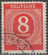 GERMANY 1946 Numeral - 8pf. - Red FU - Afgestempeld