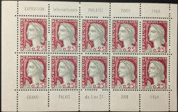 1263**(-C4) Marianne Decaris Bandes Pubs Philatec Exposition Paris Grand Palais, Juin 1964 - Unused Stamps