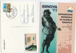 CHRISTOPHER COLUMBUS Exhibition Event Cover GENOA Italy Stamps Sailing Ship Postcard 1992 - Christoph Kolumbus