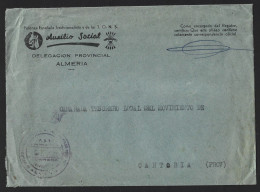 Carta De Almería Exenta De Porte Asistencia Social 1958. Letter From Almeria, Spain Exempt From Postage Social Aid 1958. - Beneficiencia (Sellos De)