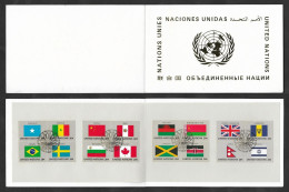 SE)1983 UNITED NATIONS, UN BOOKLET IN 4 B/4 WITH A VARIETY OF FLAGS OF DIFFERENT COUNTRIES, MNH - Usados