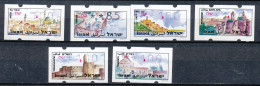 ISRAEL 1993 - FRAMA LABELS - TOURIST PLACES OF INTEREST IN THE HOLY LAND 6 DIFFERENT VALUES - Vignettes D'affranchissement (Frama)