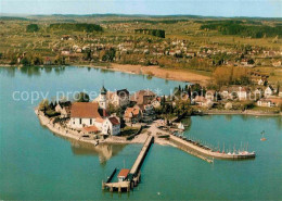 72792409 Wasserburg Bodensee Fliegeraufnahme Mit Bootssteg Wasserburg - Wasserburg (Bodensee)