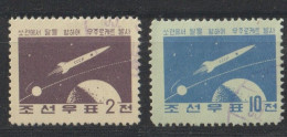 Timbres Corée Du Nord Nr. Y&T 160 Et 161 Fusée , Espace ... - Corée Du Nord