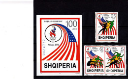 Olympics 1996 - Torch - Athletics - ALBANIA - S/S Imp.+Set 3v MNH - Summer 1996: Atlanta