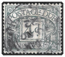 D6 1914 Royal Cypher Postage Dues 4d Dull Grey Green Used Hrd2-d - Impuestos