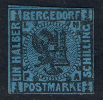 Bergedorf Nr.  1b - 1/2 Shilling Blau - Ungebraucht Ohne Gummi - Bergedorf