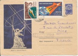 USSR Postal Stationery Uprated With Space Stamps And Sent To France 1962 ?? - 1960-69