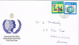 54128. Carta F.D.C.SARK (Guernsey) 1985, International Youth Year - Guernesey