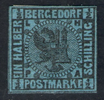 Bergedorf Nr.  1a - 1/2 Shilling Preußischblau - Ungebraucht Mit Gummi - Signiert - Pracht - Bergedorf