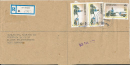 Zimbabwe Registered Cover Sent To Germany Shurugwi 26-1-1990 Motorbike Stamps - Zimbabwe (1980-...)