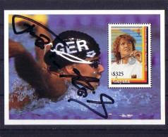 Olympics 1996 - Swimming - GUYANA - S/S With Signature MNH - Summer 1996: Atlanta