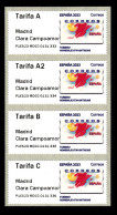 ESPAGNE 2023 ATM ** 4 Tarifs - Machine Labels [ATM]