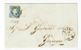 Portugal, 1855, # 6, Para Genova - Lettres & Documents